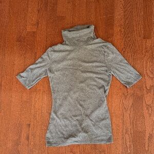 Marina Gray Turtleneck Top with 3/4 Sleeve